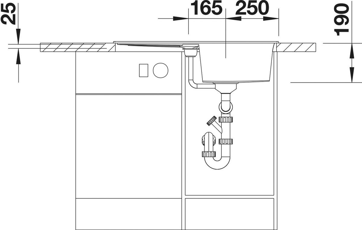 SPÜLE 513035  - Anthrazit, Basics, Stein (78/19/50cm) - Blanco