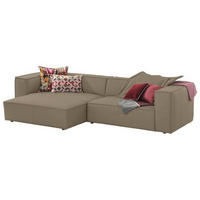 ECKSOFA in Echtleder Braun, Grau  - Schwarz/Braun, Modern, Leder/Kunststoff (164/300cm) - W.Schillig