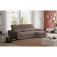 ECKSOFA  in Mikrofaser Taupe  - Taupe/Schwarz, KONVENTIONELL, Kunststoff/Textil (285/177cm) - Carryhome