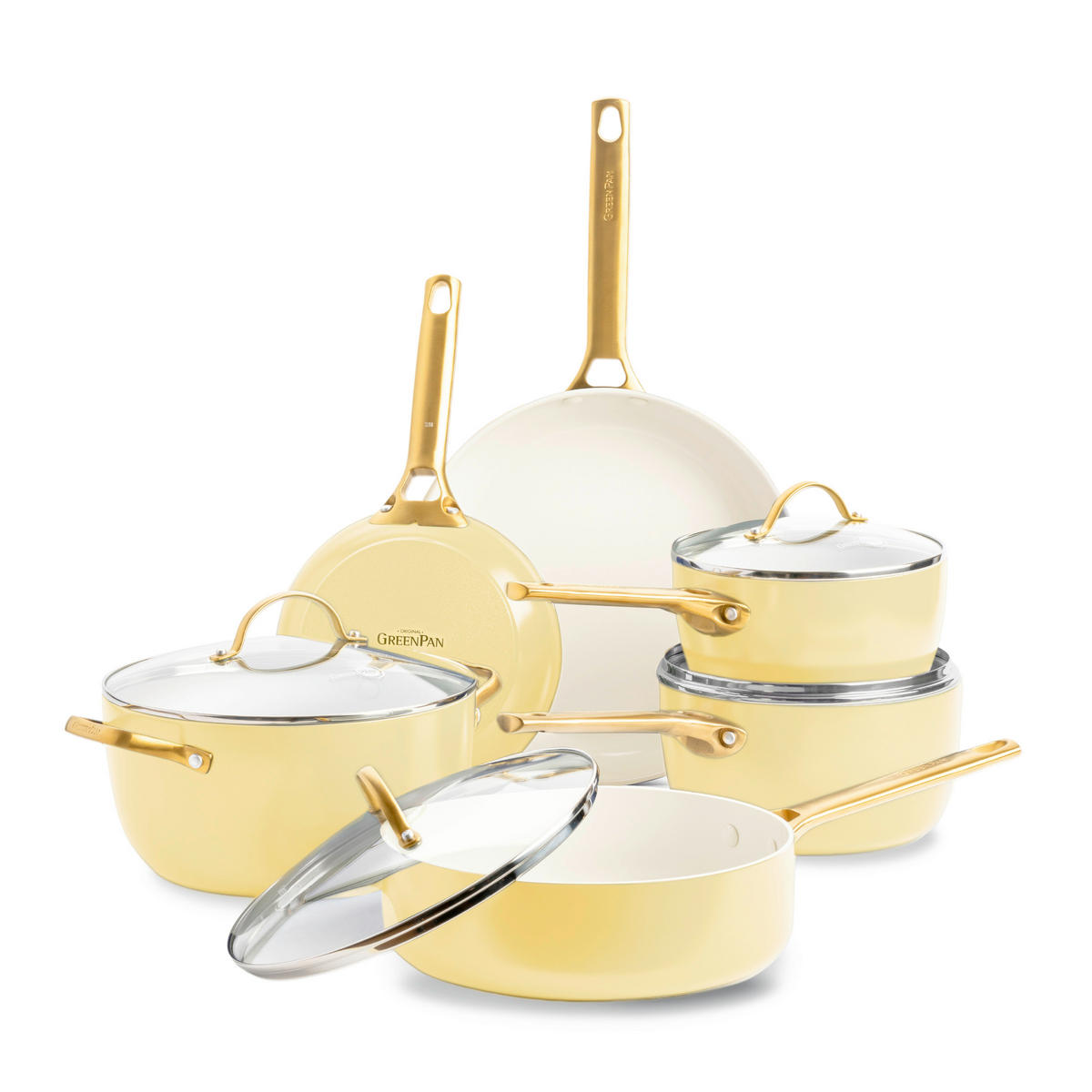 KOCHTOPFSET Padova Reserve 6-teilig  - Gelb/Goldfarben, Basics, Metall - GreenPan