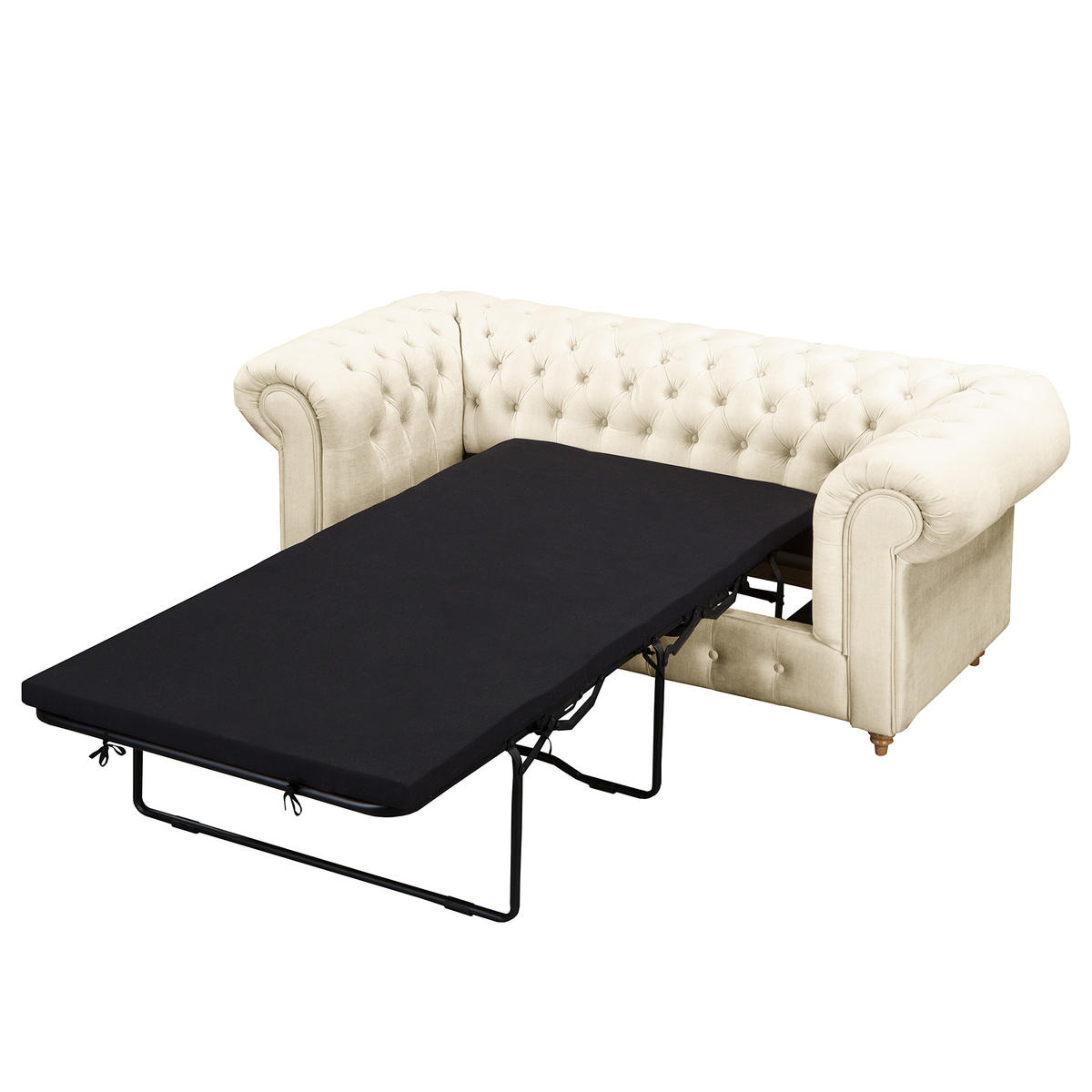 SCHLAFSOFA Mikrofaser Creme Armteil links, Armteil rechts  - Creme/Braun, Design, Holz/Textil (190/74/91cm) - P & B