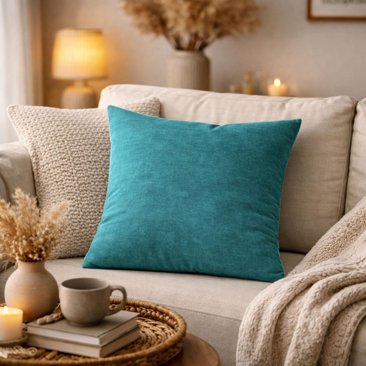 ZIERKISSEN  50/50 cm   - Petrol, Basics, Textil (50/50cm)