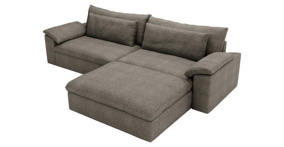 ECKSOFA  in Webstoff Graubraun  306/198 cm  - Graubraun/Schwarz, MODERN, Kunststoff/Textil (306/198cm) - Carryhome
