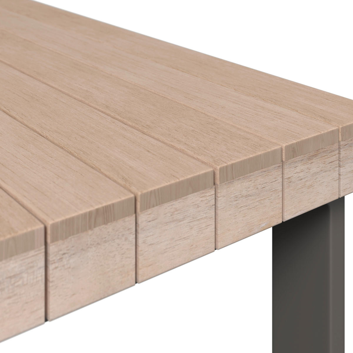 LOUNGEGARNITUR 216/238 cm Akazie Schichtholz, vollmassiv Aluminium  - Beige/Akaziefarben, MODERN, Holz/Metall (216/238cm) - Ambia Garden