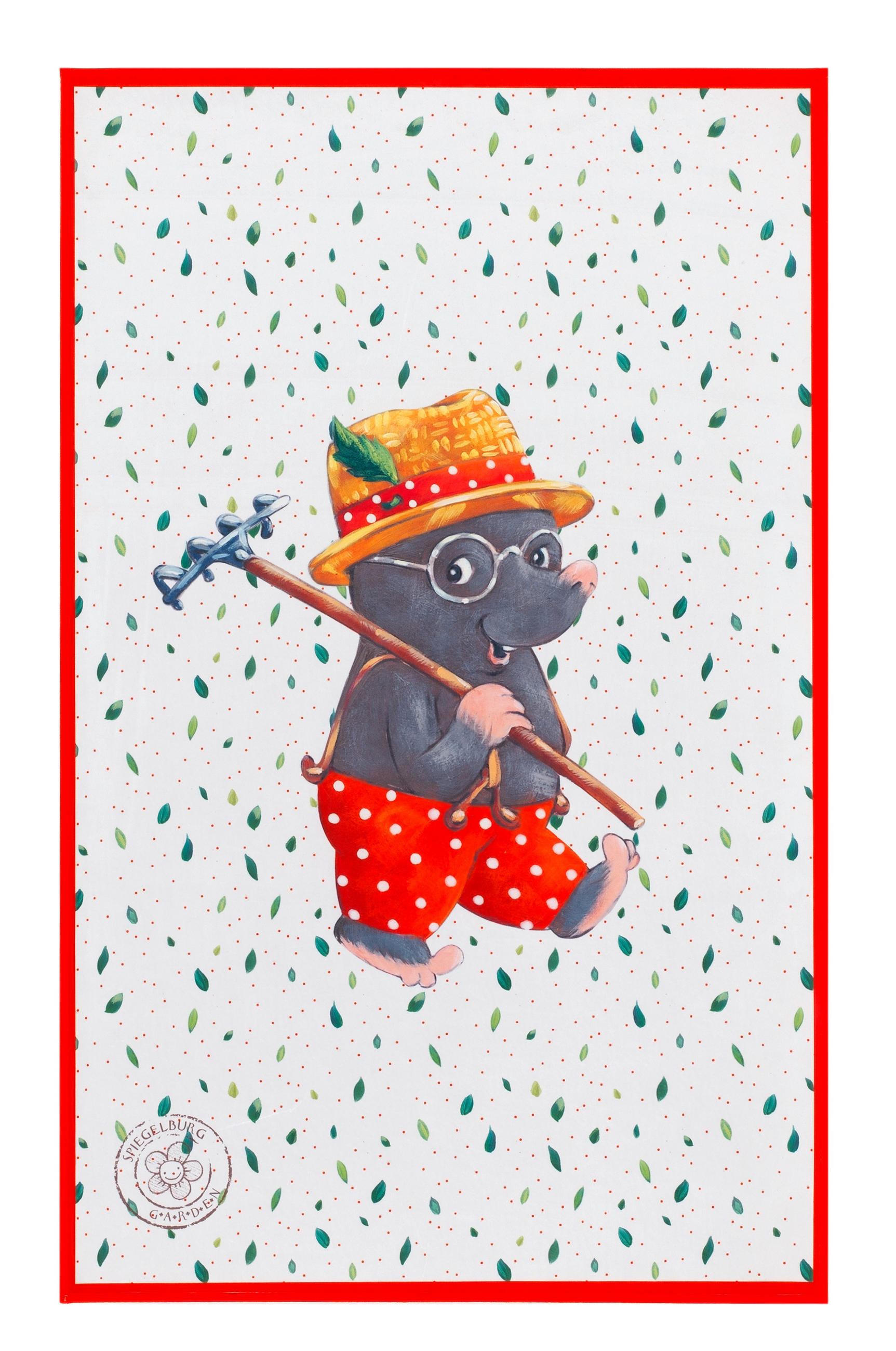 Kinderteppich Maulwurf Rot/ Weiß/Grün Garden 100x160 cm