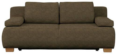 BOXSPRINGSOFA in Flachgewebe Grün  - Naturfarben/Grün, Modern, Holz/Textil (205/93/108cm) - Venda
