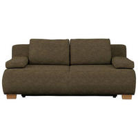 BOXSPRINGSOFA in Flachgewebe Grün  - Naturfarben/Grün, Modern, Holz/Textil (205/93/108cm) - Venda