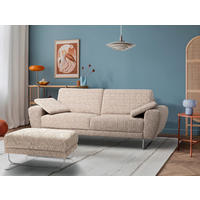 HOCKER Textil Blau, Gelb, Rot, Weiss  - Chromfarben/Blau, Design, Textil/Metall (96/45/80cm) - Livetastic