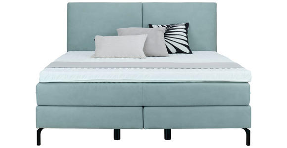 BOXSPRINGBETT 180/200 cm in Jadegrün - Jadegrün/Schwarz, KONVENTIONELL, Textil/Metall (180/200cm) - Dieter Knoll