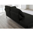 RÉCAMIERE in Echtleder Schwarz  - Chromfarben/Schwarz, Design, Leder/Metall (209/85-109/95-16cm) - Dieter Knoll