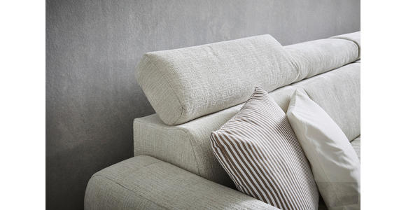 ECKSOFA Weiß Samt - Weiß/Bronzefarben, Design, Holz/Textil (261/206cm) - Venda