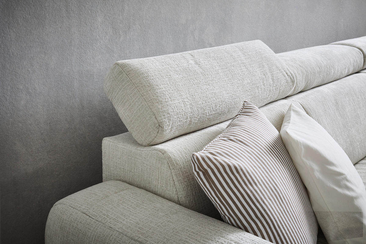ECKSOFA in Samt Weiß  - Weiß, Design, Holz/Textil (261/206cm) - Venda