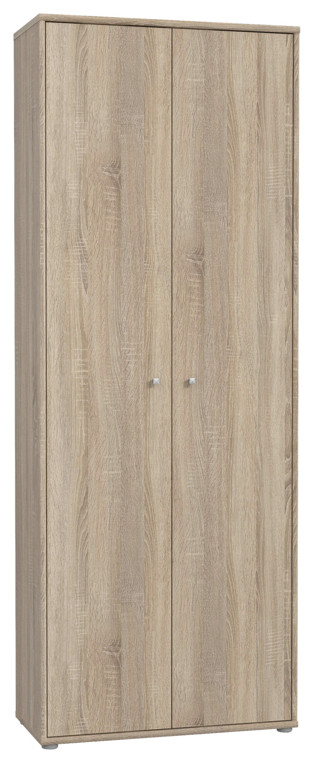 DREHTÜRENSCHRANK 2-türig Sonoma Eiche - Alufarben/Sonoma Eiche, Design, Holzwerkstoff/Kunststoff (73,7/197,5/34,8cm)