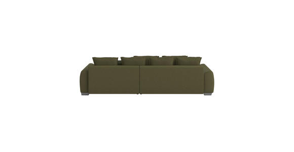 ECKSOFA in Mikrofaser Dunkelgrün  - Chromfarben/Dunkelgrün, Design, Kunststoff/Textil (320/226cm) - Carryhome