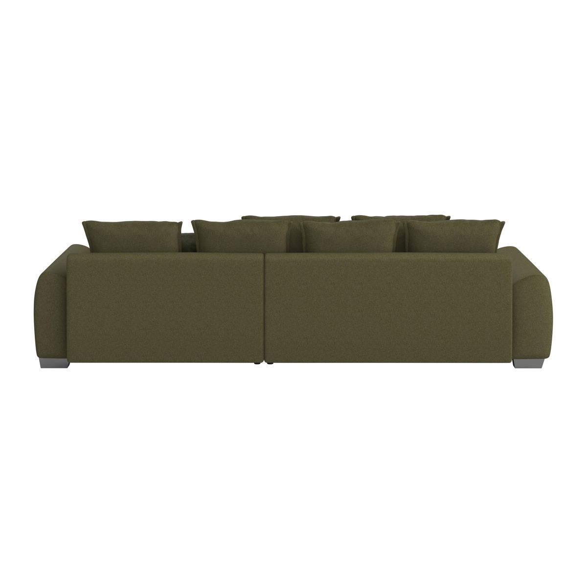 ECKSOFA in Mikrofaser Dunkelgrün  - Chromfarben/Dunkelgrün, Design, Kunststoff/Textil (320/226cm) - Carryhome