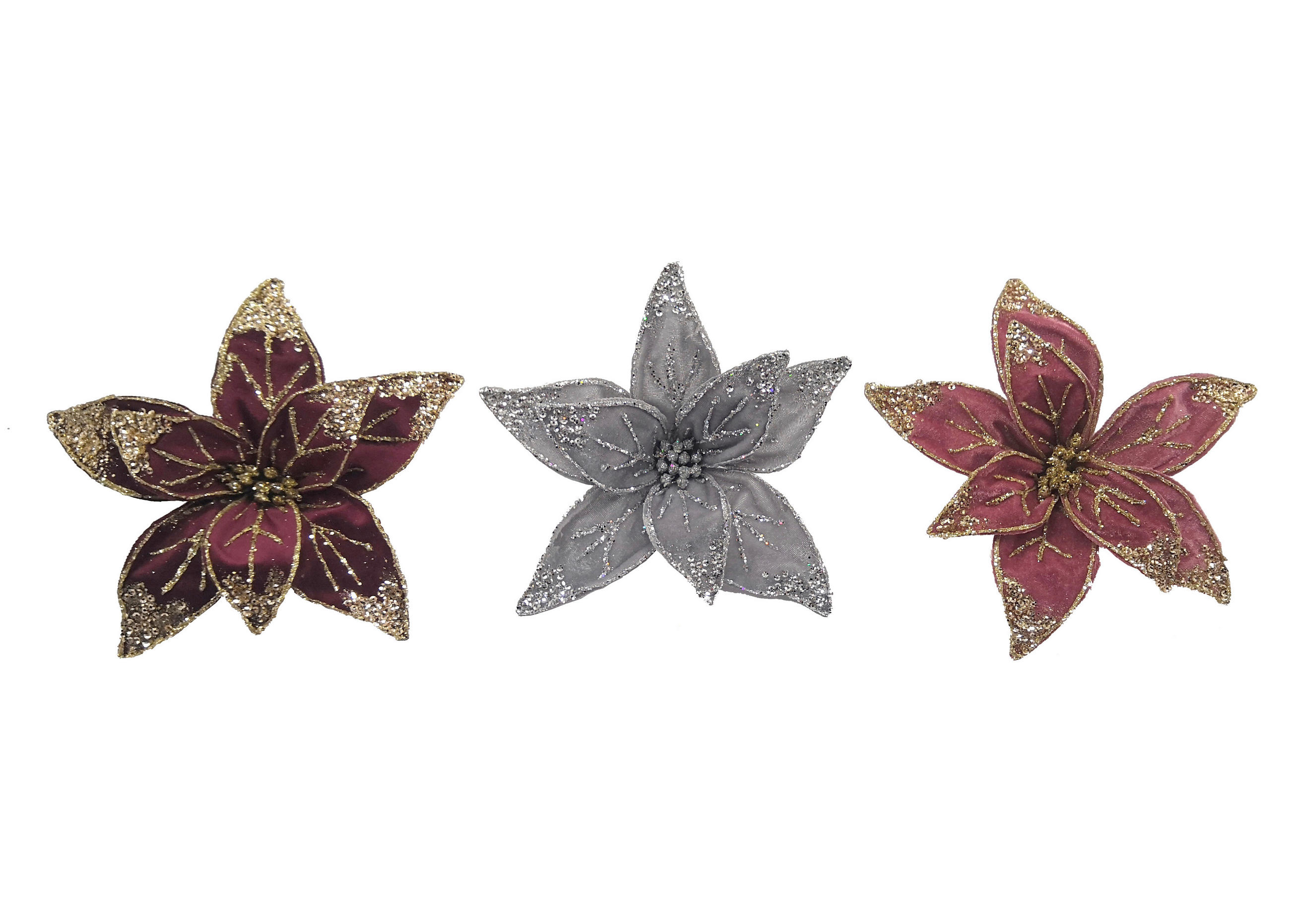 FLOARE DECORATIVĂ - roz aprins/roșu, Lifestyle, plastic/metal (20cm) - X-Mas