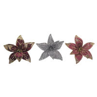 FLOARE DECORATIVĂ - roz aprins/roșu, Lifestyle, plastic/metal (20cm) - X-Mas