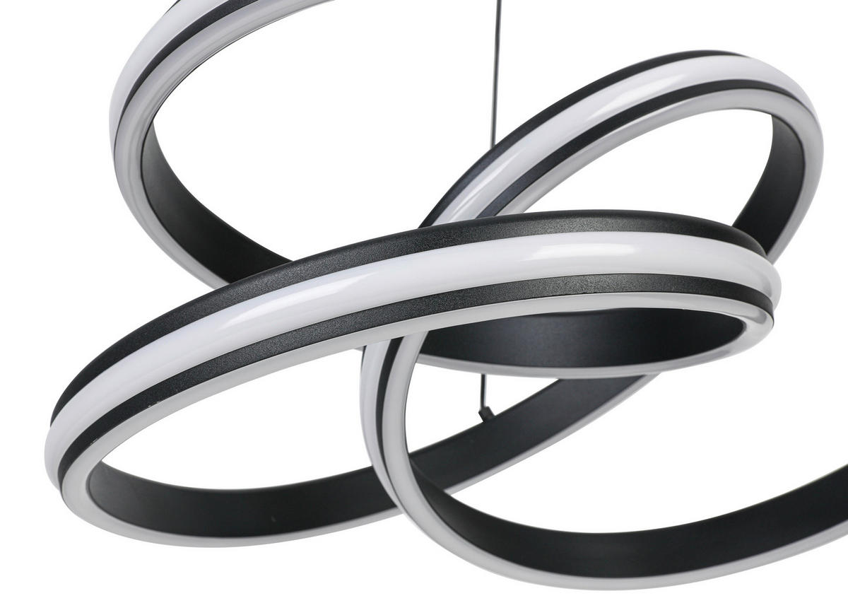 ZÁVĚSNÉ LED SVÍTIDLO, 48/52/120 cm - bílá/černá, Design, kov/plast (48/52/120cm) - Novel