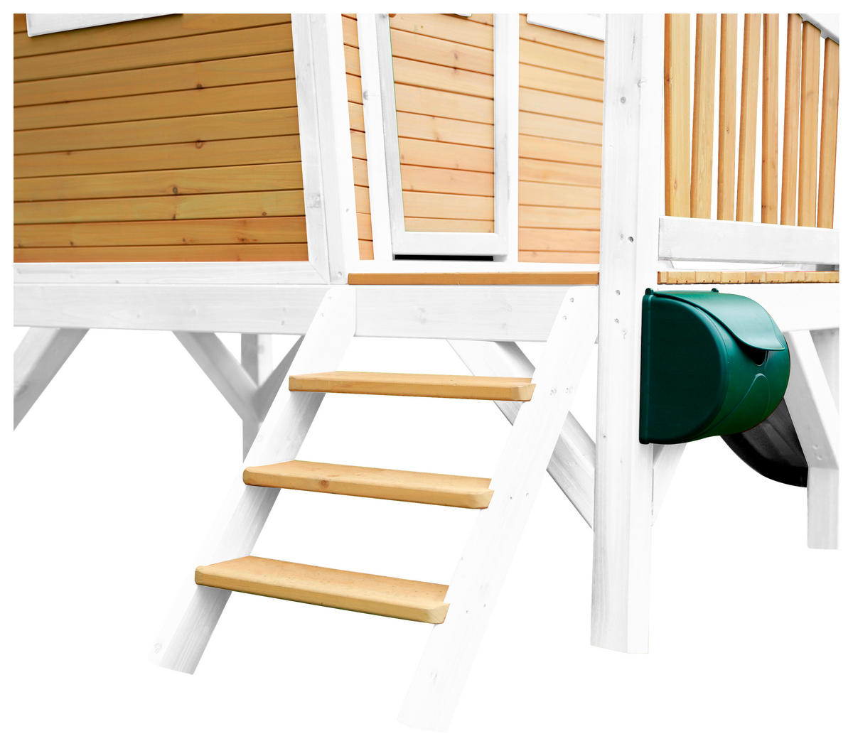 SPIELHAUS 264/203/177 cm  - Braun/Weiß, KONVENTIONELL, Holz/Kunststoff (264/203/177cm) - Ambia Garden