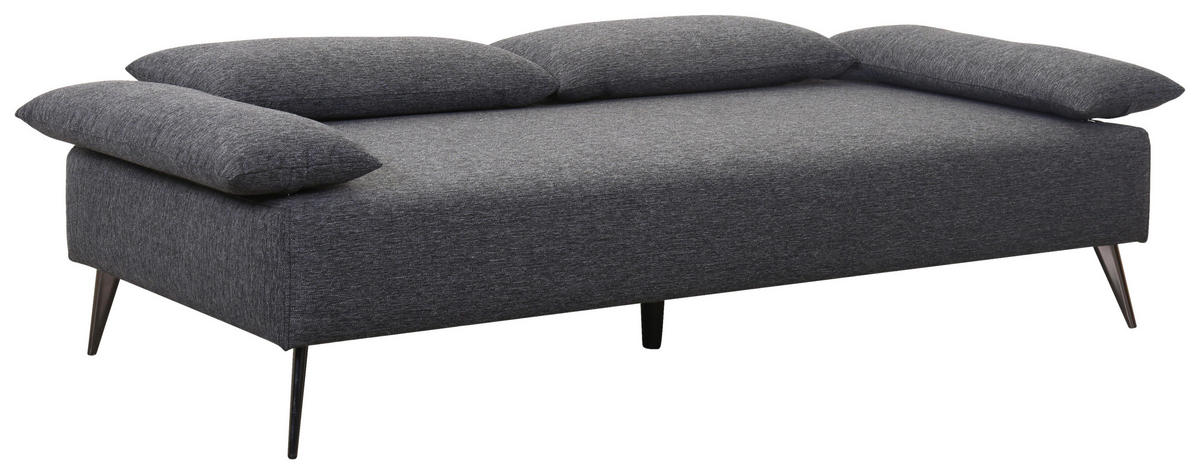 KANAPÉÁGY textil sötétszürke  - fekete/sötétszürke, Design, textil/fém (207/85/90cm) - Livetastic