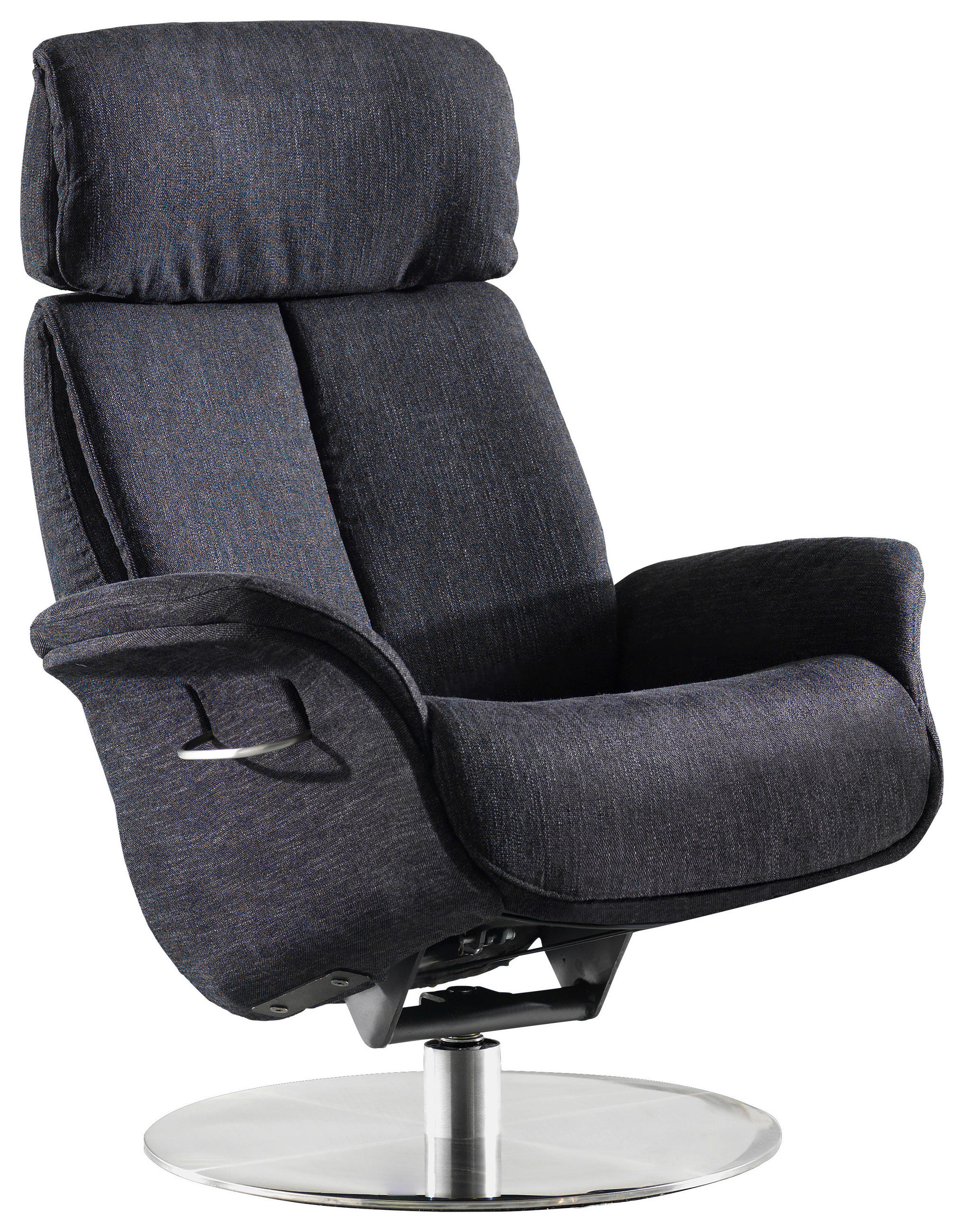 RELAXSESSEL Flachgewebe Relaxfunktion, Kopfteilverstellung    - Schwarz, Design, Textil/Metall (76/104-113/84cm) - Welnova