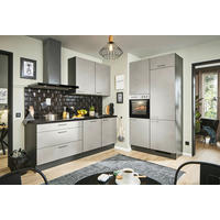 ECKKÜCHE 220/120 cm  in Graphitfarben, Schwarz, Sandfarben  - Sandfarben/Schwarz, Design, Holzwerkstoff/Metall (220/120cm) - Xora