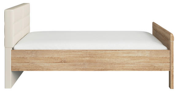 BETT 120/200 cm  in Champagner, Sonoma Eiche  - Champagner/Sonoma Eiche, Design, Holzwerkstoff/Textil (120/200cm) - Novel