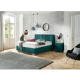 BOXSPRINGBETT 180/200 cm,  in Petrol, Matratze, H3 + H4 = fest + sehr fest  - Chromfarben/Petrol, KONVENTIONELL, Textil (180/200cm) - Dieter Knoll