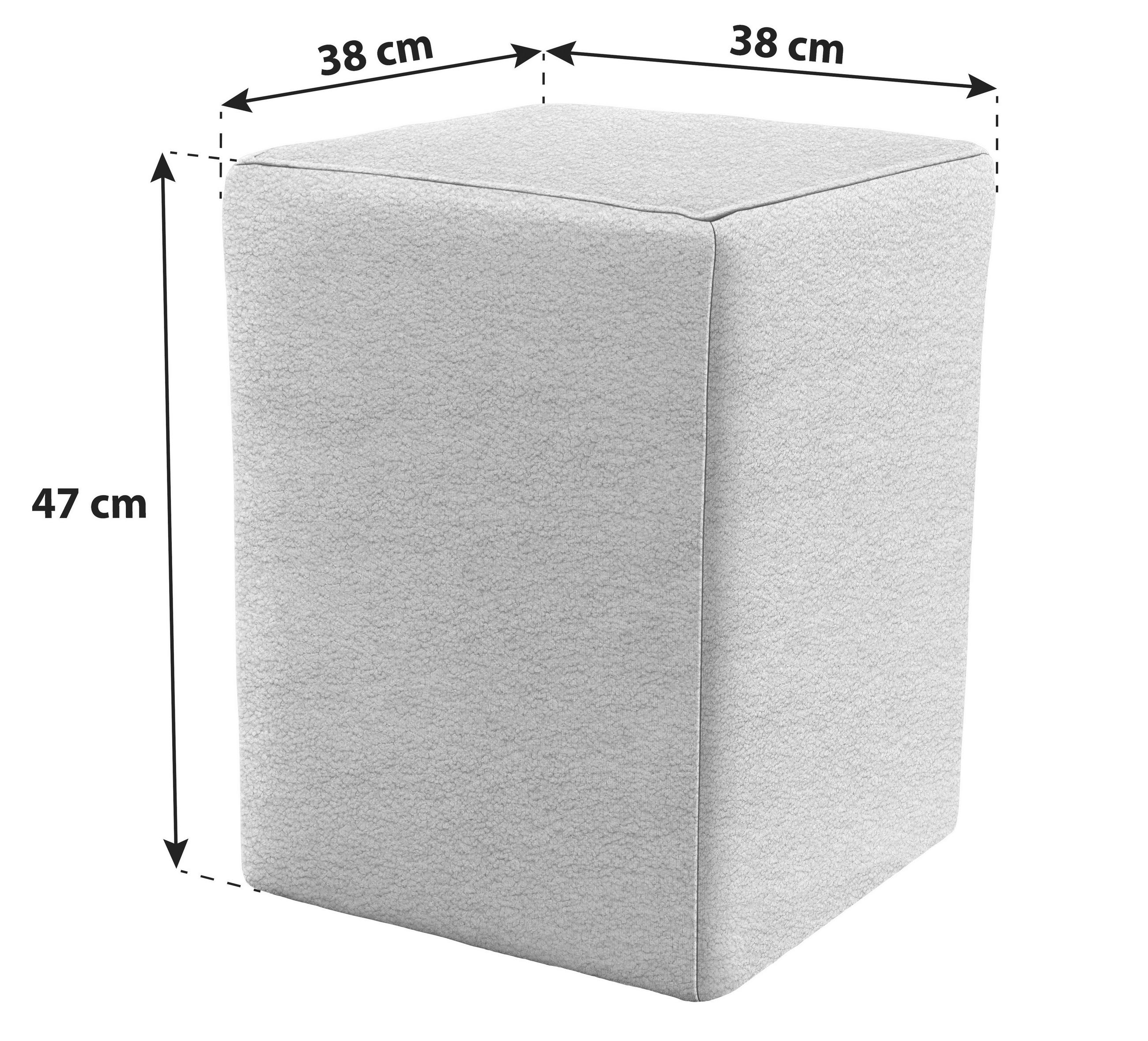 HOCKER Webstoff Silberfarben  - Silberfarben/Schwarz, Design, Kunststoff/Textil (38/47/38cm) - LOOKS by W.Joop