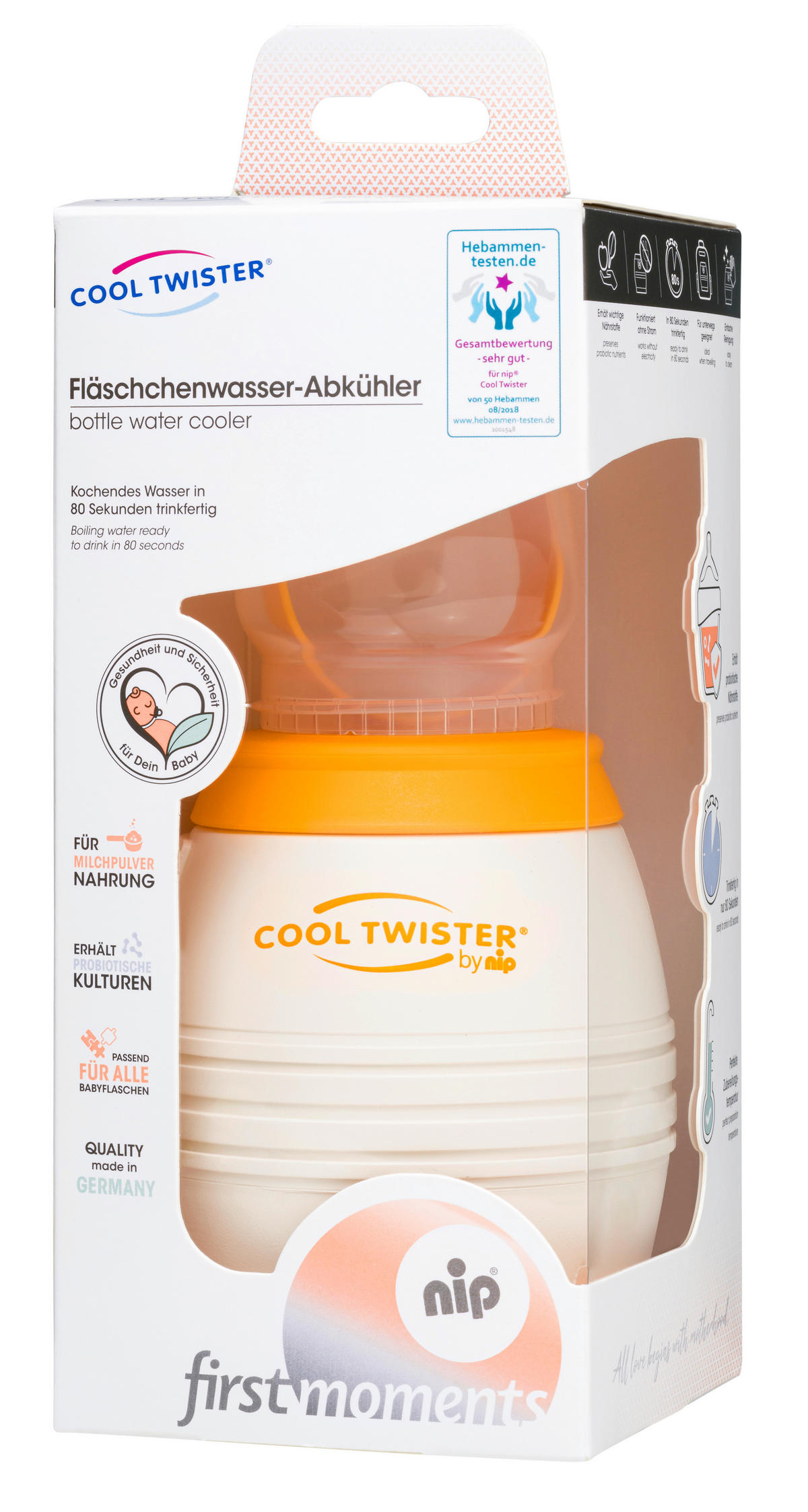 FLÄSCHCHENWASSER-ABKÜHLER NIP Cool Twister  - Hellgrau/Weiß, Basics, Kunststoff (10/21,5cm)