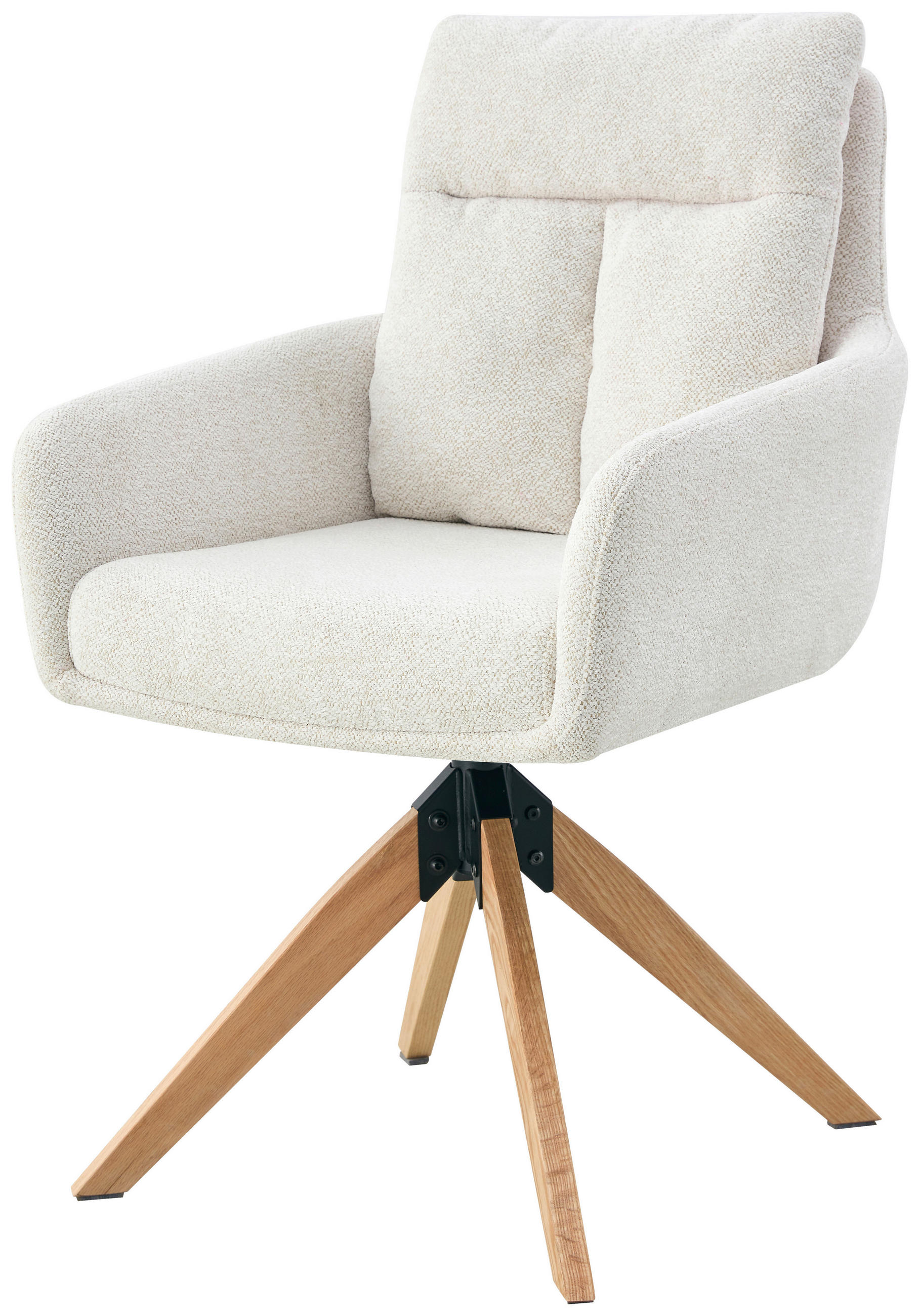 ARMLEHNSTUHL  in Eisen Webstoff  - Creme/Naturfarben, KONVENTIONELL, Holz/Textil (59/92/63cm) - Livetastic