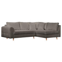 ECKSOFA Bouclé Dunkelgrau  - Dunkelgrau/Naturfarben, Design, Holz/Textil (231/161cm) - P & B