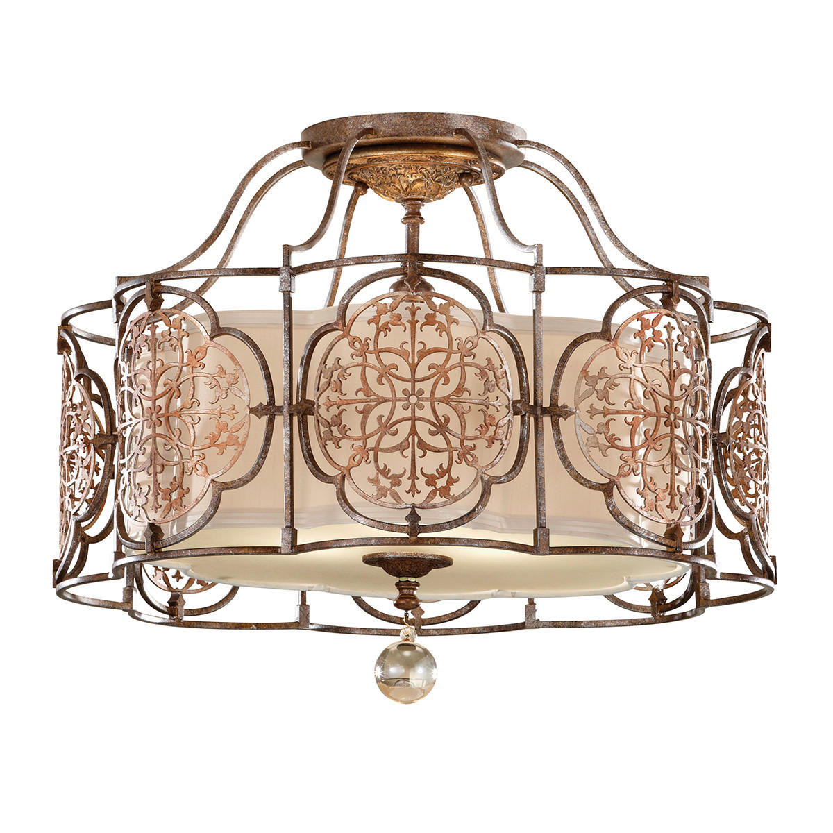 DECKENLEUCHTE  54/44.1 cm    - Bronzefarben, Romantik / Landhaus, Glas/Metall (54/44.1cm) - Elstead Lighting