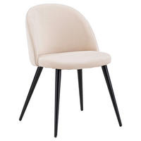 STOLSET stål sammet  - beige/svart, Design, metall/textil (50/76,5/57cm) - Livetastic