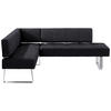 ECKBANK 165/227 cm Mikrofaser Schwarz, Edelstahlfarben Metall   - Edelstahlfarben/Schwarz, Design, Textil/Metall (165/227cm) - Moderano