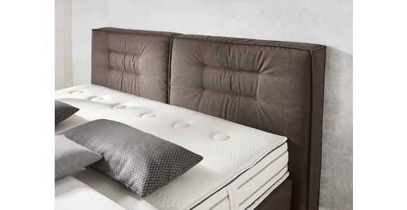 BOXSPRINGBETT 200/200 cm in Dunkelbraun - Chromfarben/Dunkelbraun, KONVENTIONELL, Textil (200/200cm) - Dieter Knoll