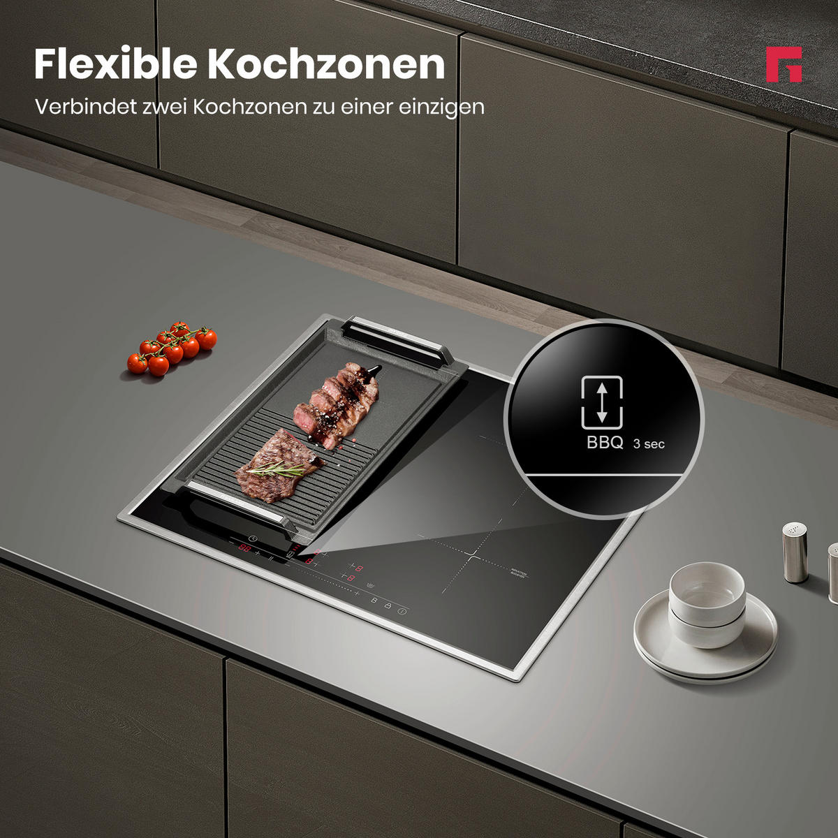 INDUKTIONSKOCHFELD  - Schwarz, Trend, Glas (93/71/26cm)