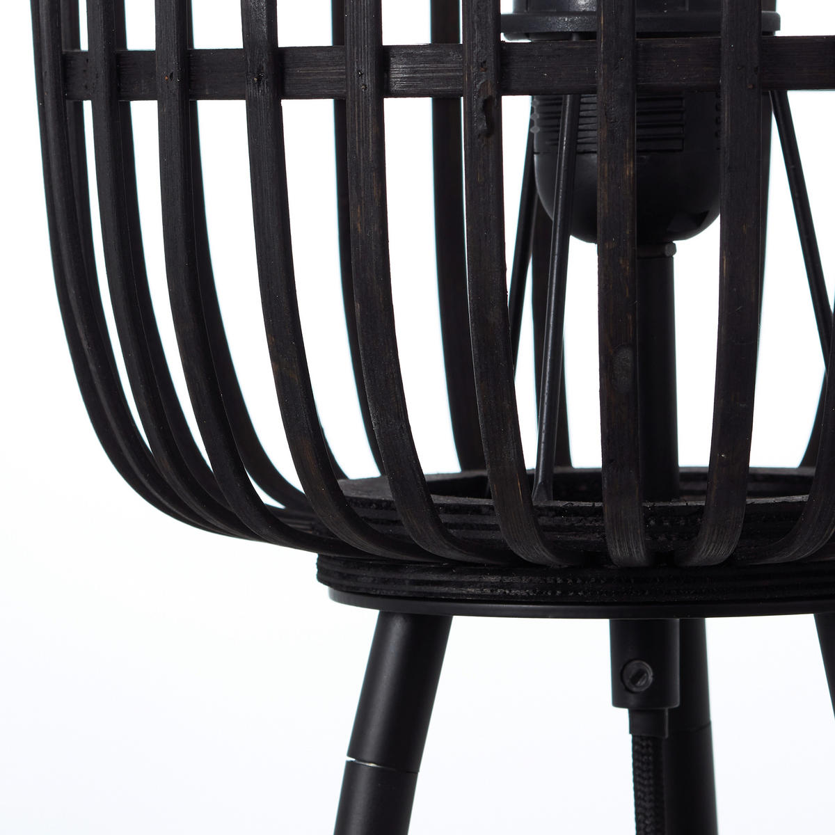 STEHLEUCHTE 45/130 cm    - Schwarz, Design, Holz/Metall (45/130cm) - Brilliant