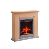 ELEKTRISK KAMIN - ljusbrun, Basics, metall/trämaterial (89/88/25cm)