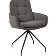 ARMLEHNSTUHL  Stoffauswahl, Typenauswahl, Sitzfläche 360° drehbar, Gestellauswahl Cord  - Anthrazit/Schwarz, Design, Textil/Metall (63/90/69cm) - Johann Jakob