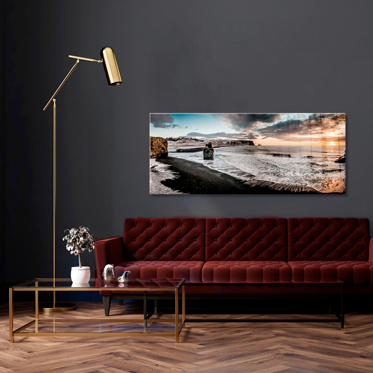 GLASBILD Landschaft & Natur 125/50 cm  - Multicolor, Basics, Glas/Papier (125/50cm)