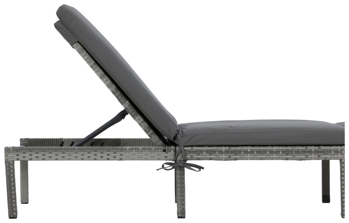 SONNENLIEGE 59/84/198 cm  - Grau, KONVENTIONELL, Kunststoff/Textil (59/84/198cm) - Gardenson