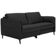 3-SITZER-SOFA in Leder Schwarz  - Schwarz, Design, Leder/Metall (190/84/99cm) - Dieter Knoll