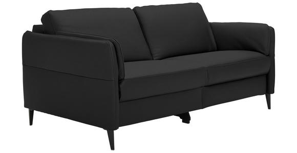 3-SITZER-SOFA in Leder Schwarz - Schwarz, Design, Leder/Metall (190/84/99cm) - Dieter Knoll