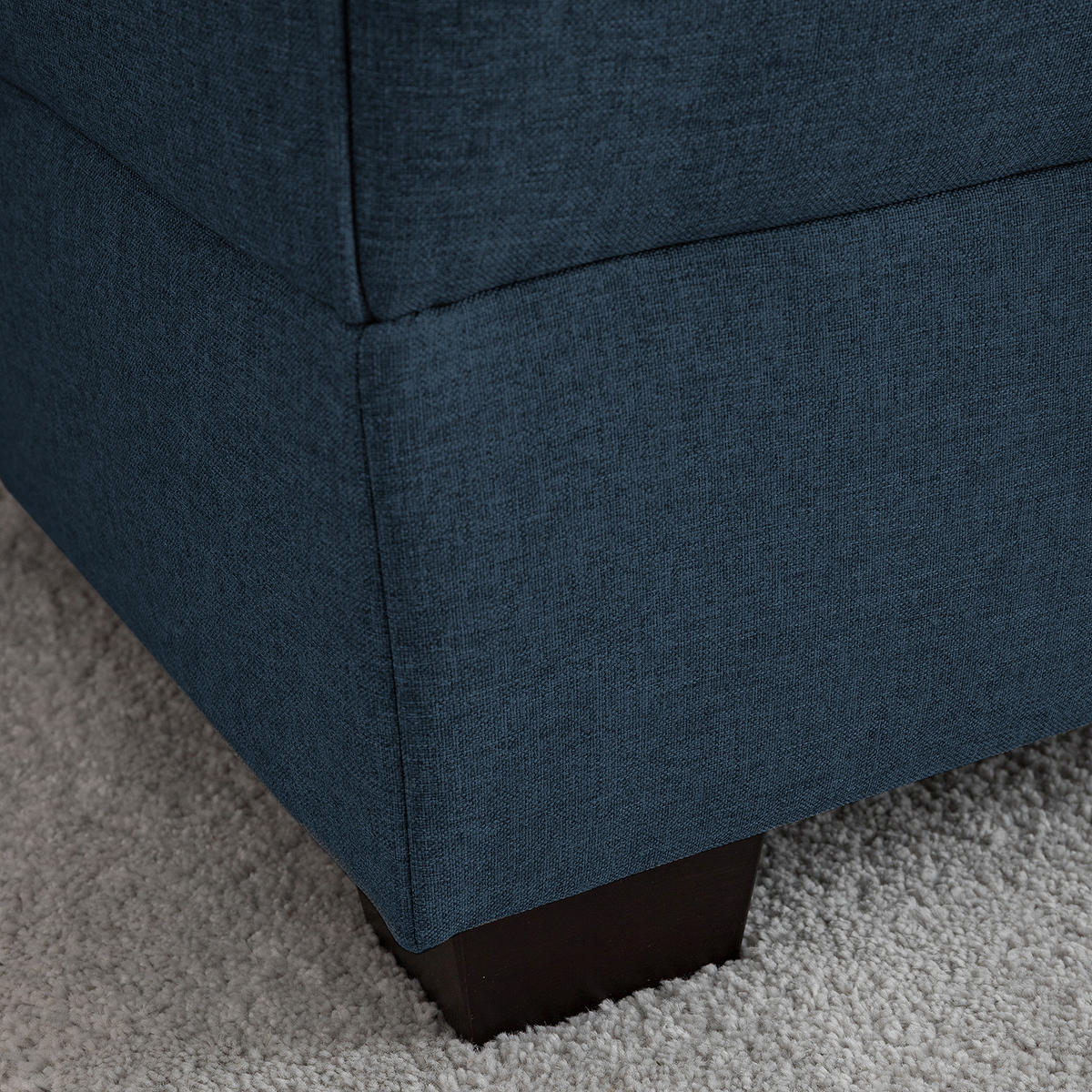 SCHLAFSOFA in Webstoff Dunkelblau  - Dunkelbraun/Dunkelblau, Design, Holz/Textil (202/85/110cm) - MID.YOU