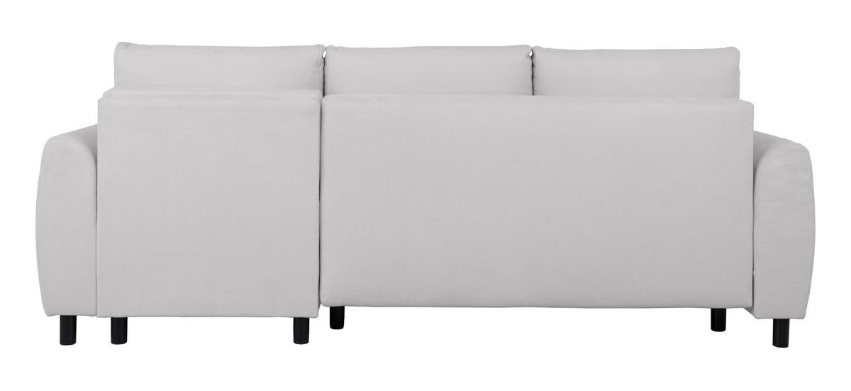 ECKSOFA Moli Grau Mikrofaser  - Schwarz/Grau, Design, Textil/Metall (236/148cm) - MID.YOU