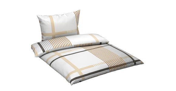 BETTWÄSCHE TANJA Satin 140/200 cm  - Beige/Grau, KONVENTIONELL, Textil (140/200cm) - Novel