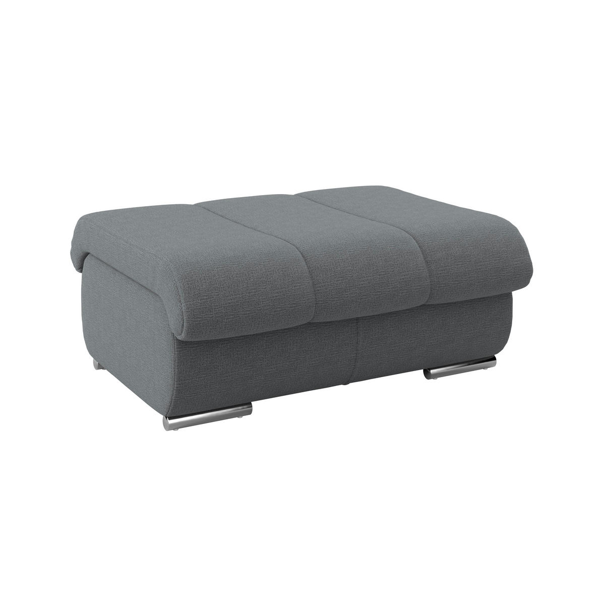 HOCKER Textil Anthrazit  - Chromfarben/Anthrazit, Modern, Textil/Metall (100/43/80cm) - Livetastic