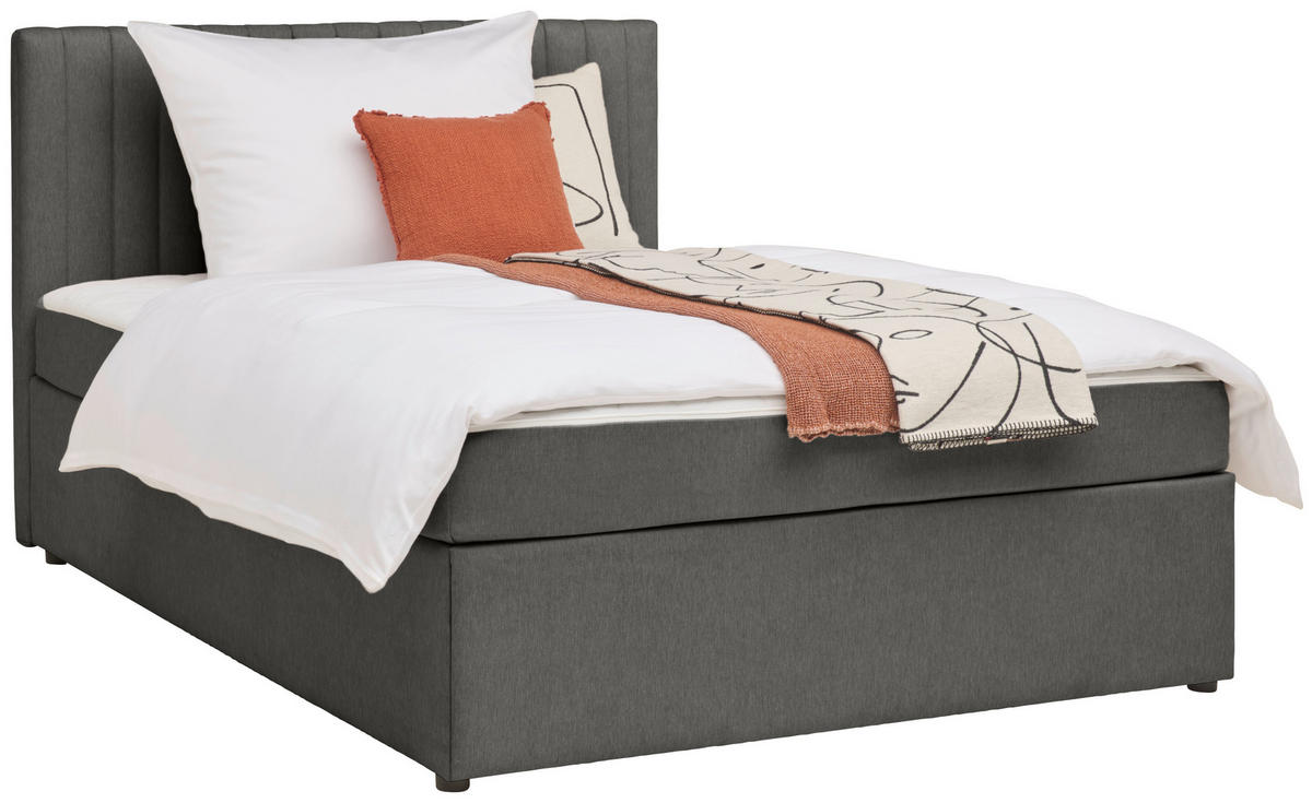 BOXBETT 140/200 cm  in Dunkelgrau  - Dunkelgrau, Modern, Holz/Textil (140/200cm) - MID.YOU
