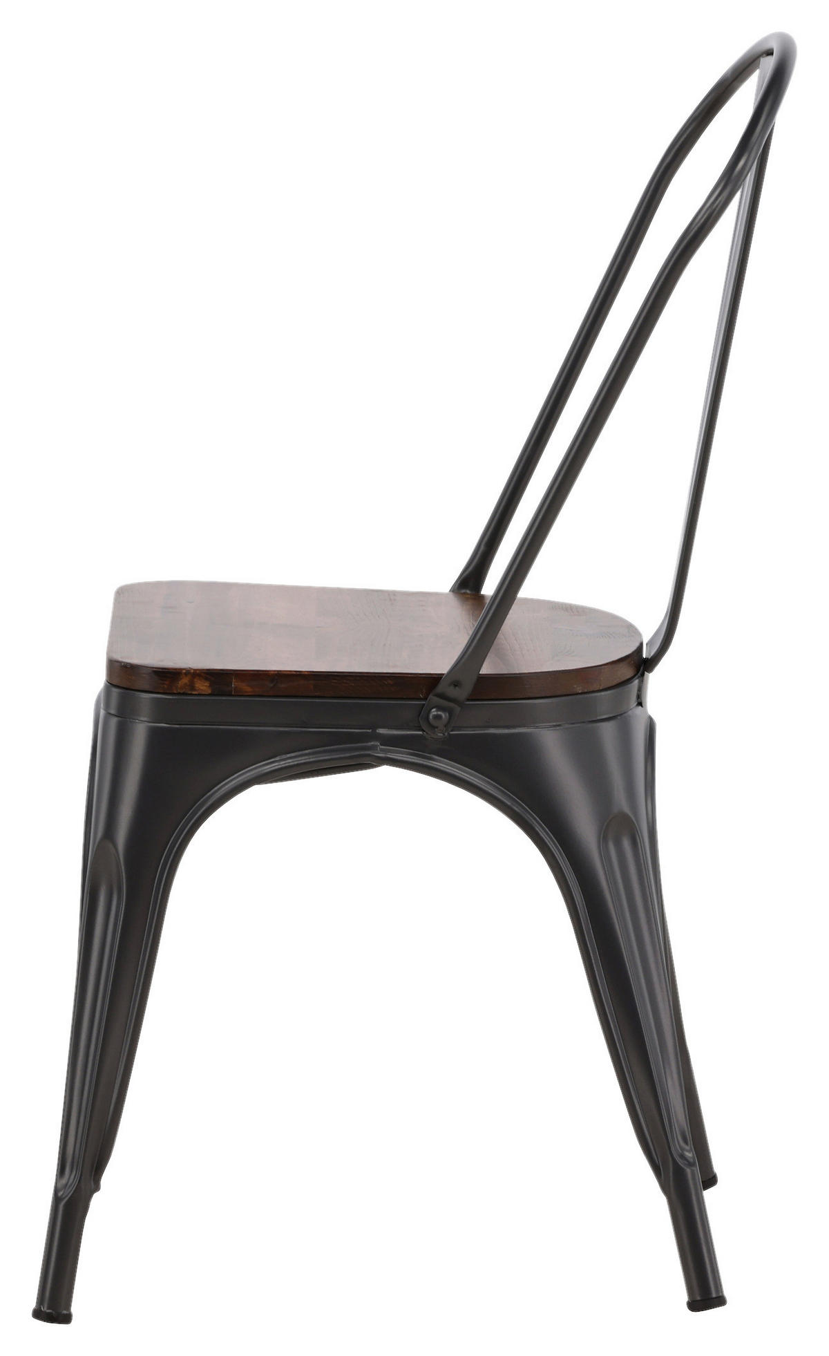 STUHL-SET  in Stahl  - Dunkelgrau/Dunkelbraun, Design, Holz/Metall (36/85/51cm) - Livetastic